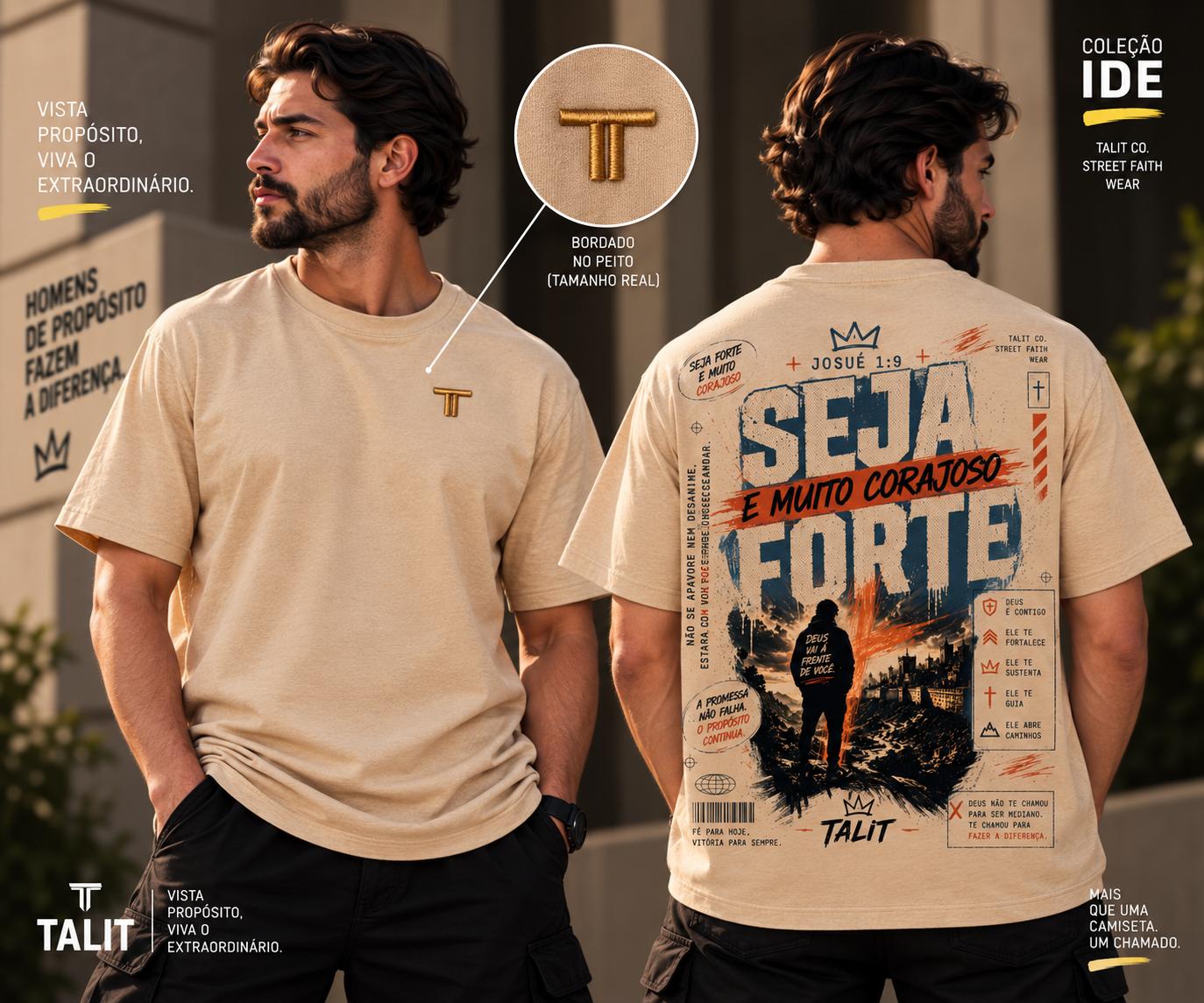 Camiseta IDE - TALIT - AREIA - Cód.: 017