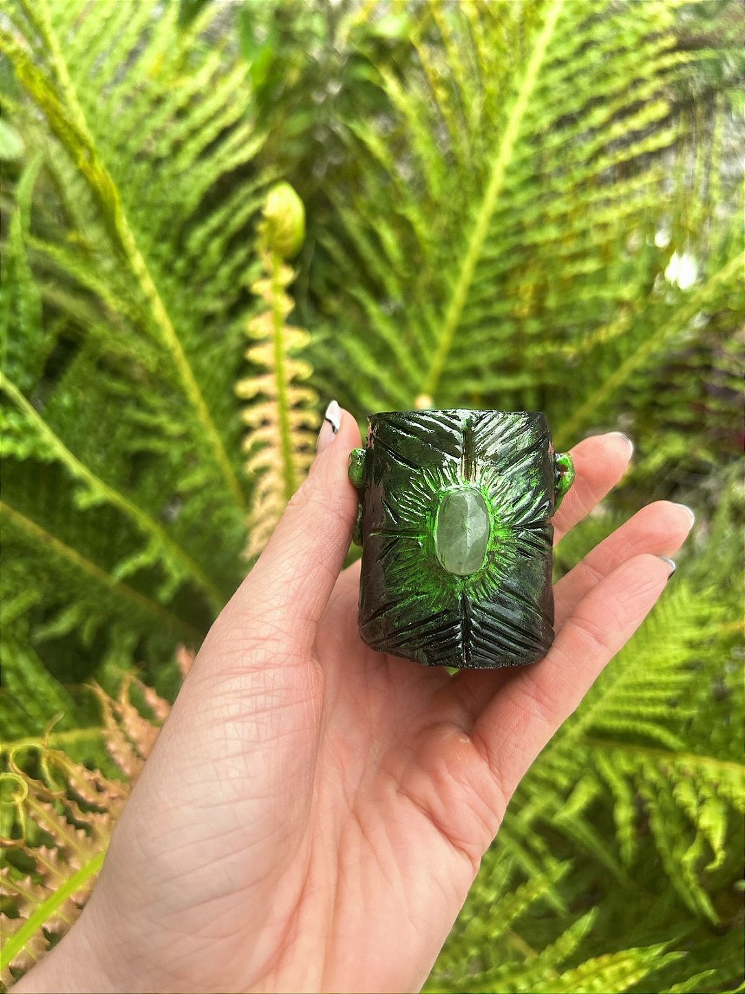 Cachimbo Artesanal Umbanda Cobra Biscuit Canela Bambu Akanba