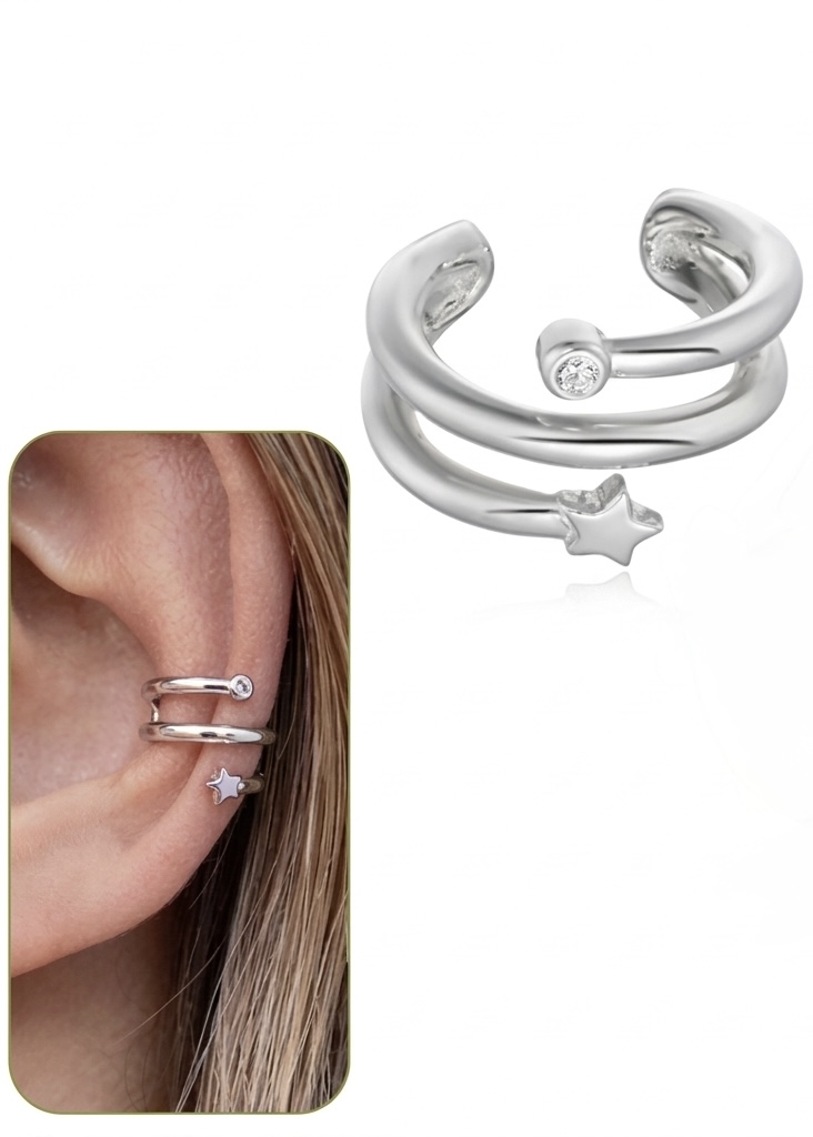 Ear Cuff Orbit Star - Prata 925