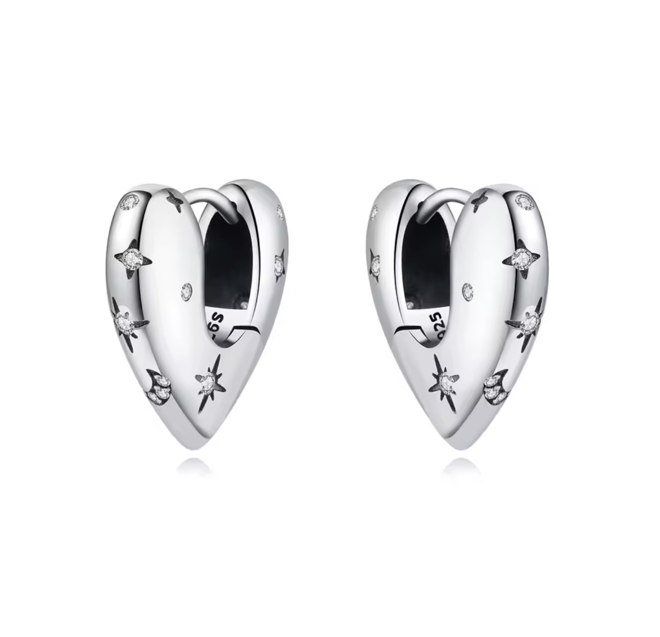 Argola Starlight Heart - Prata 925