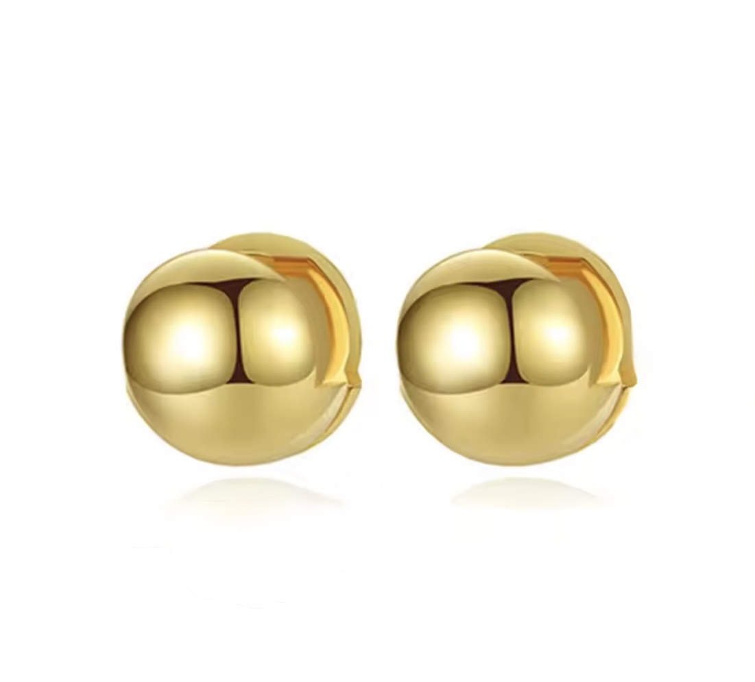 Argola Esfera Polida - Prata 925