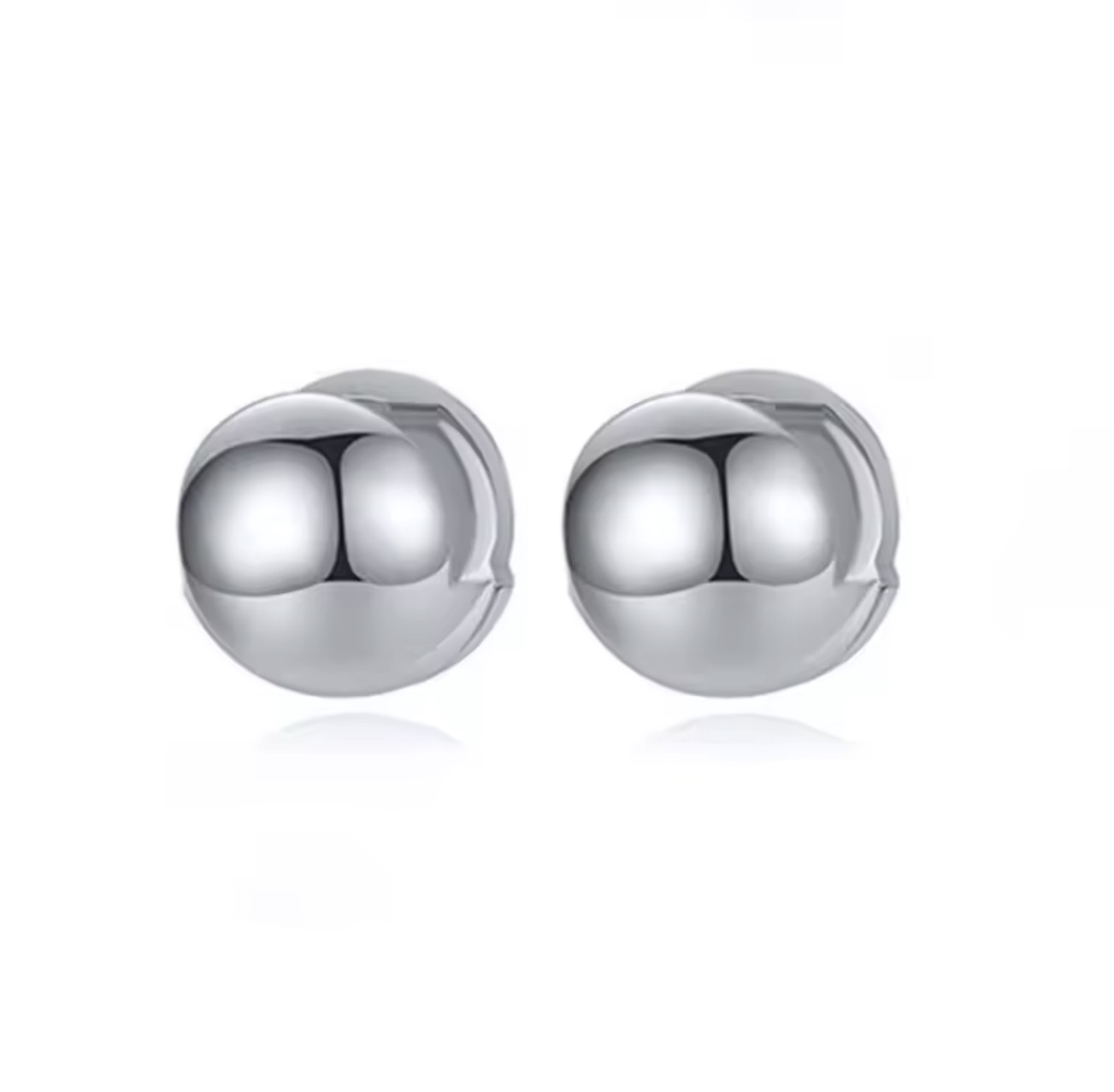Argola Esfera Polida - Prata 925