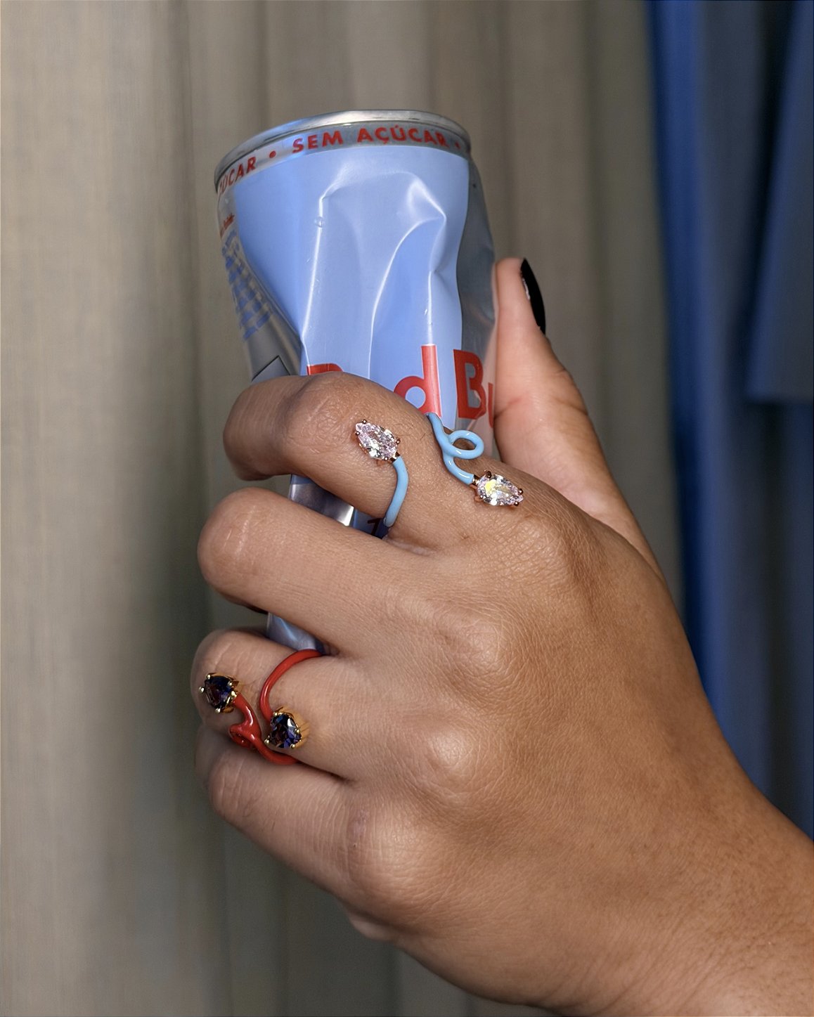Anel Esmaltado Double Twirl