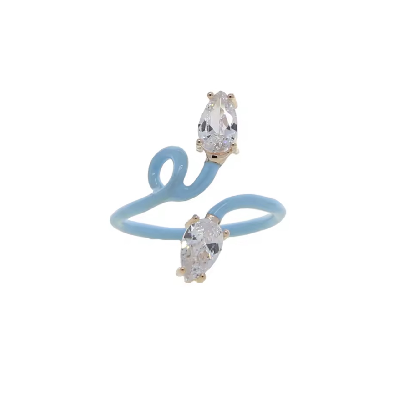 Anel Esmaltado Double Twirl