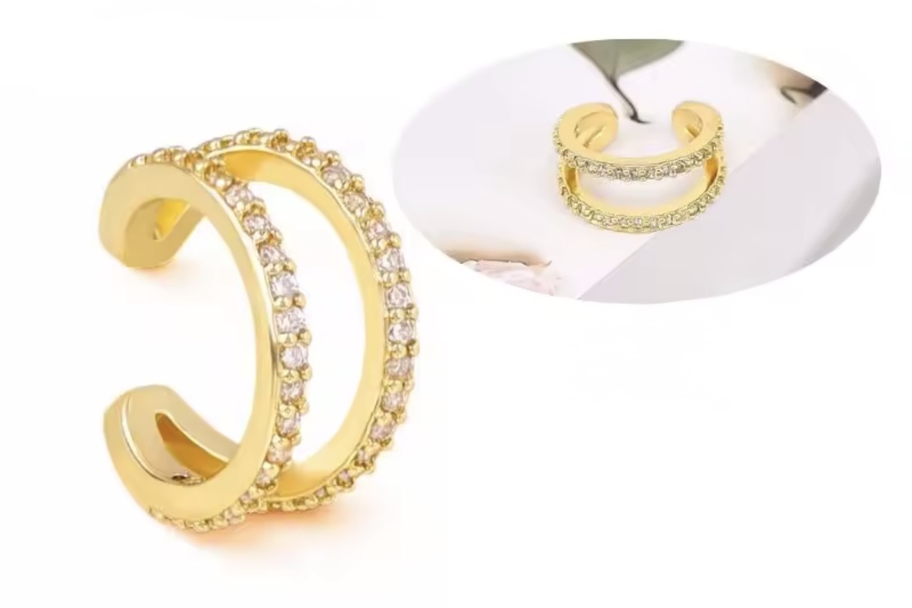 Piercing Fake Double Zircônia - Prata 925