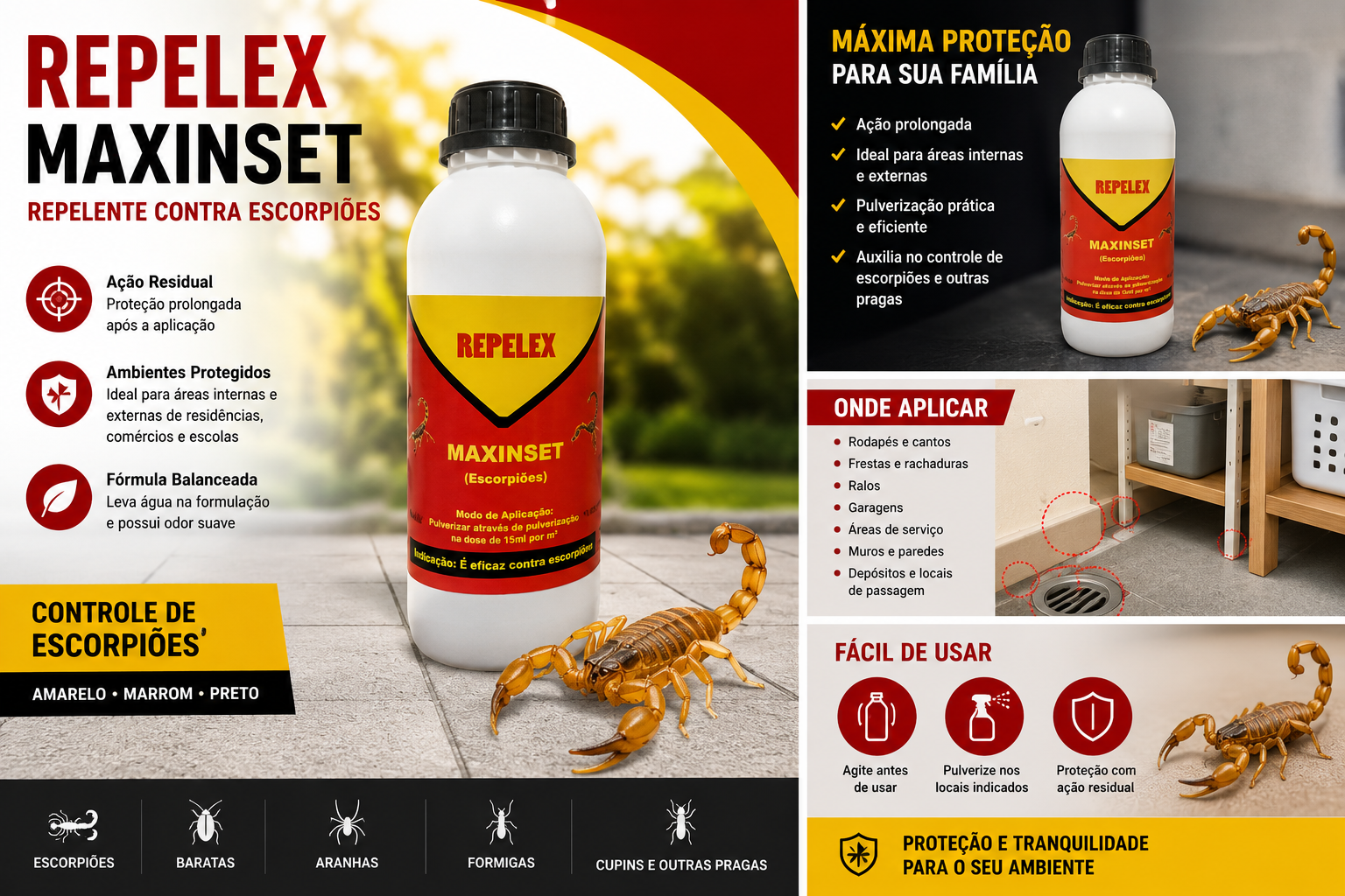 Repelex Escorpiões – Produto para Controle de Escorpiões