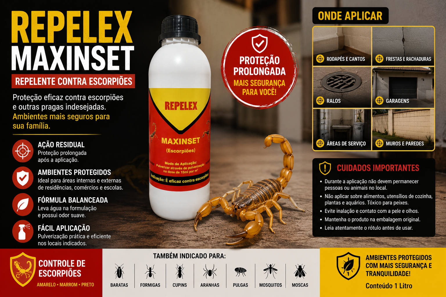 Repelex Escorpiões – Produto para Controle de Escorpiões