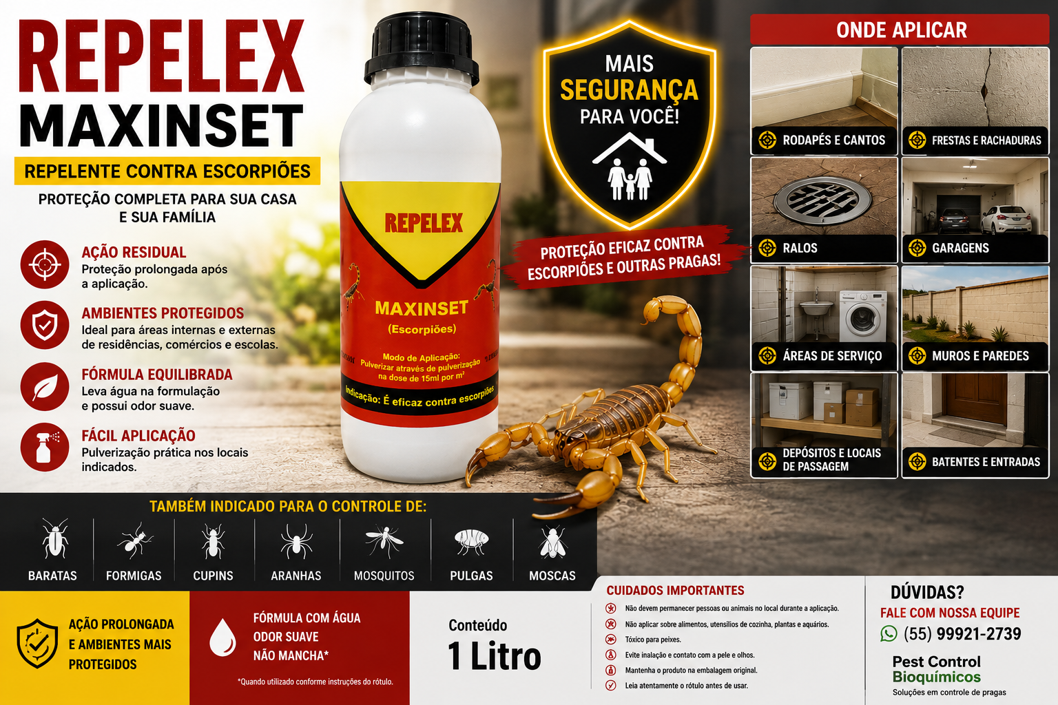 Repelex Escorpiões – Produto para Controle de Escorpiões