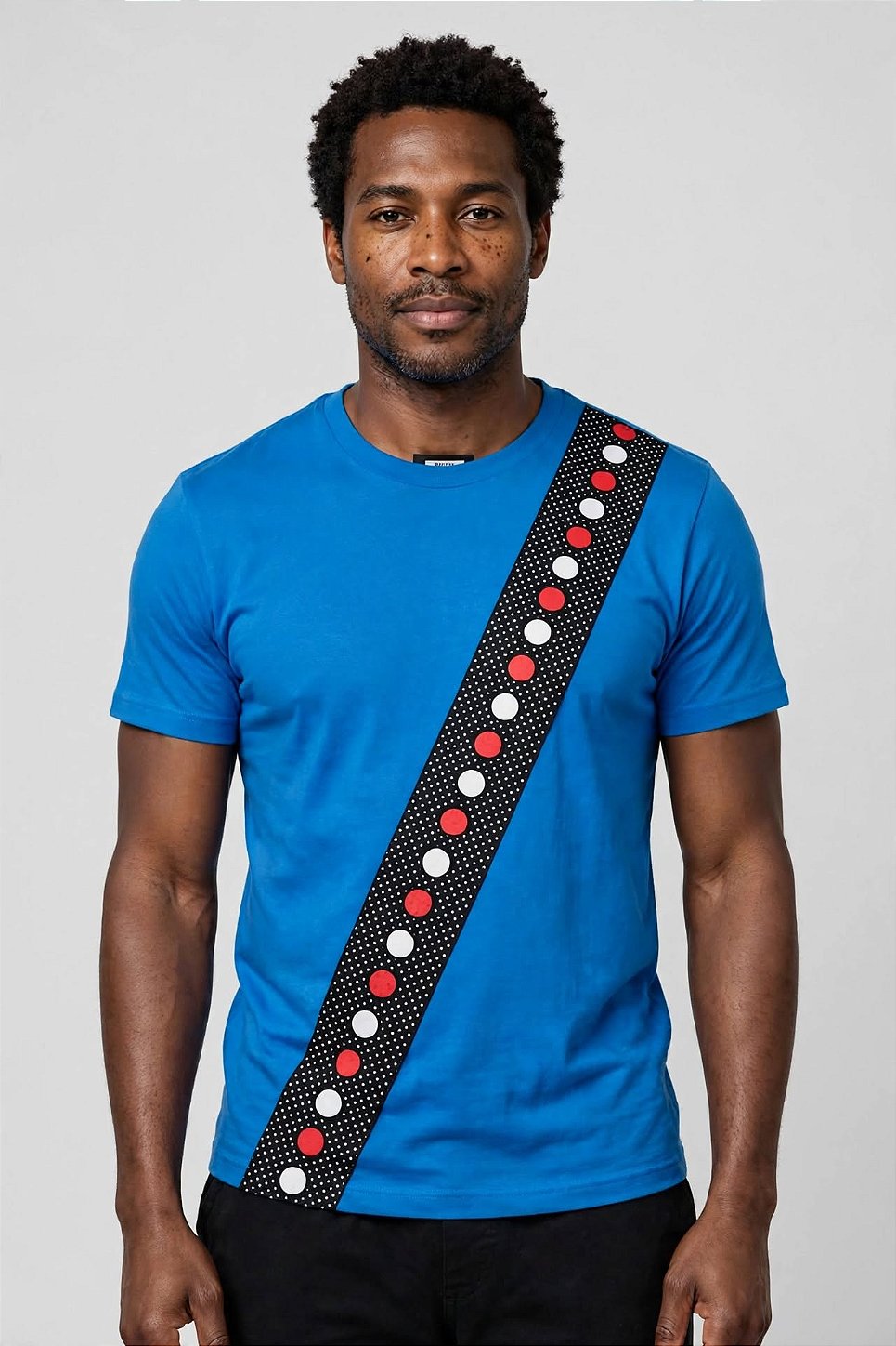 T-shirt Azul Faixa Transversal afro