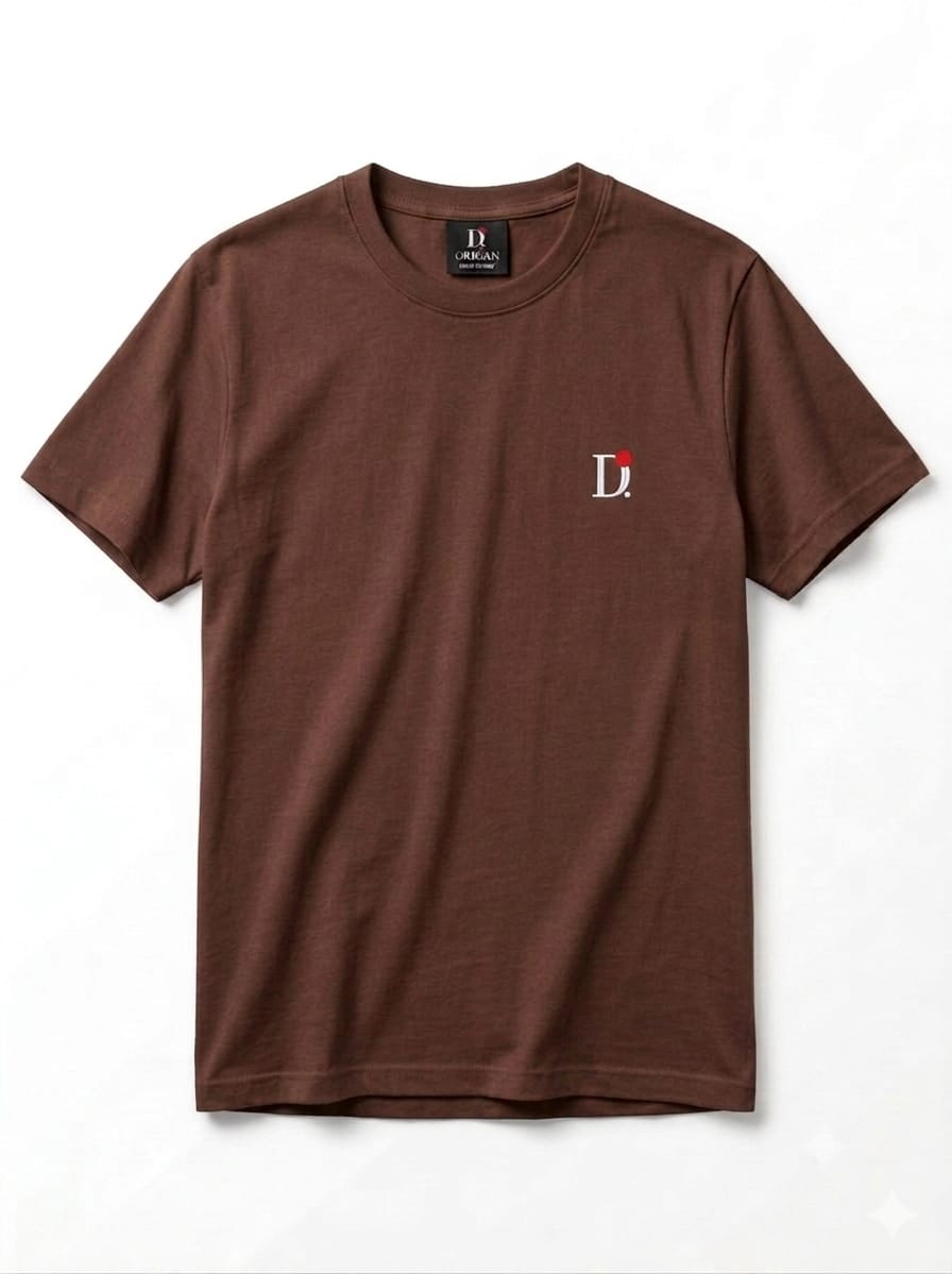 Camiseta Básica Unissex Manga Curta Regular Dorigan - Marrom