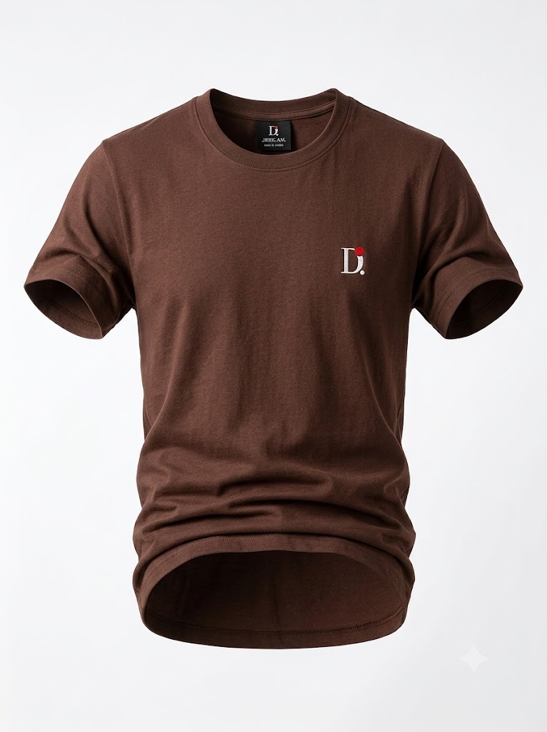 Camiseta Básica Unissex Manga Curta Regular Dorigan - Marrom