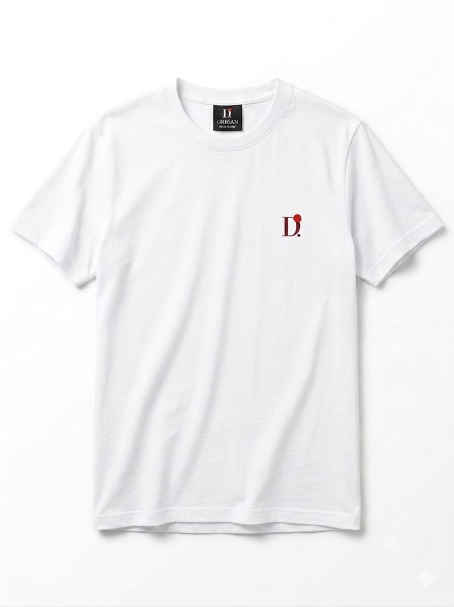 Camiseta Básica Unissex Manga Curta Branca D.ORIGAN