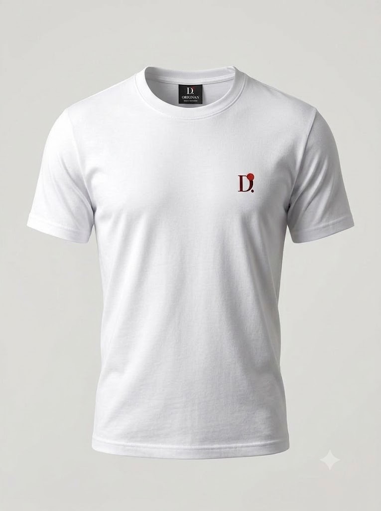 Camiseta Básica Unissex Manga Curta Branca D.ORIGAN