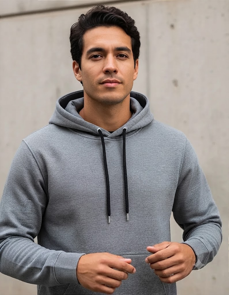 Moletom Premium com Capuz Essential Cinza