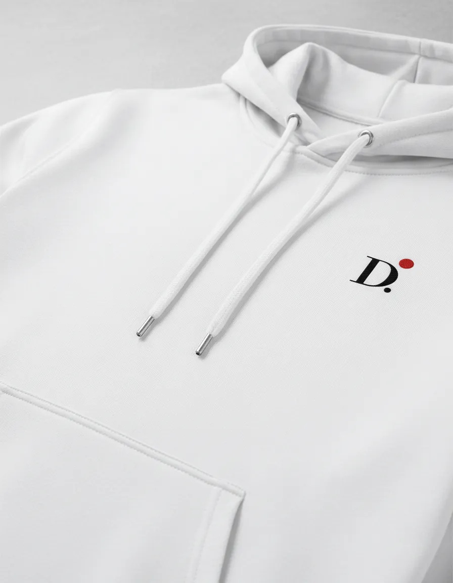 Moletom Premium com Capuz D.ORIGAN® Essencial Branco