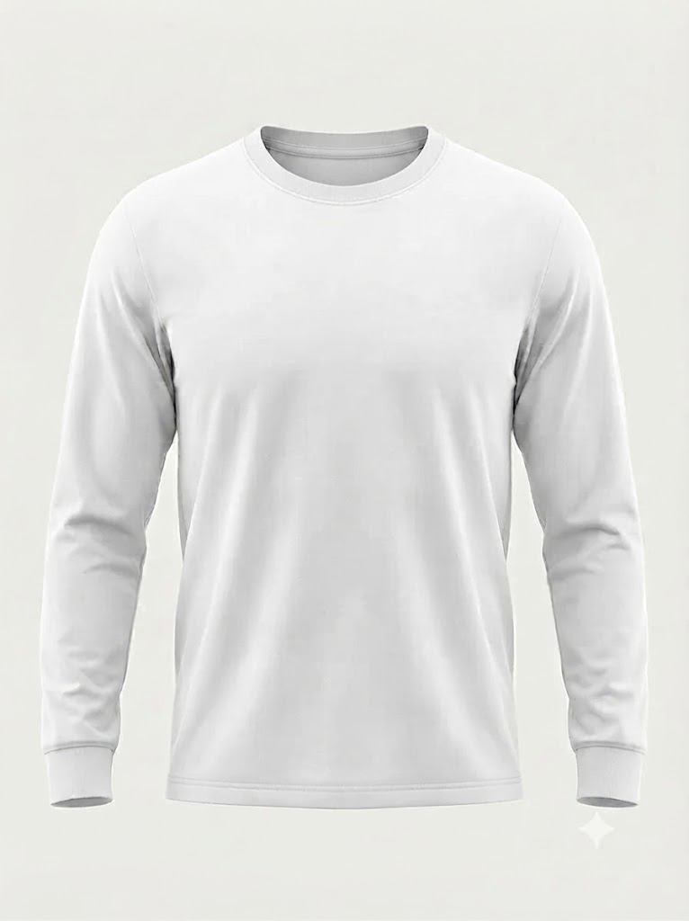 Camiseta Básica Unissex Manga Longa Branca
