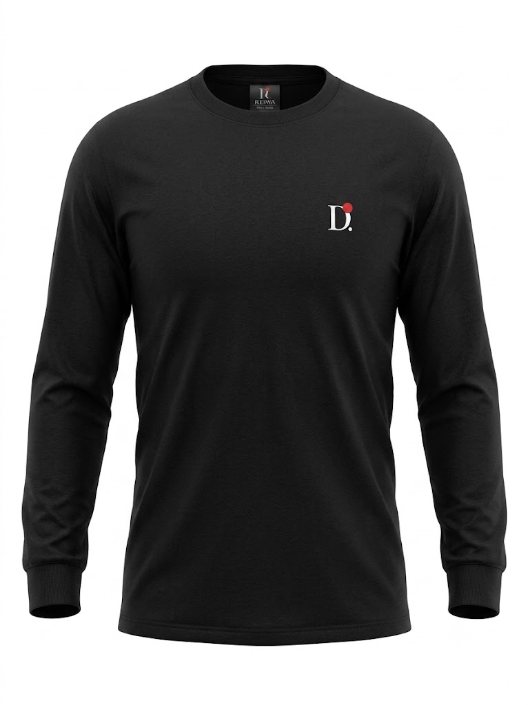 Camiseta Básica Unissex Manga Longa Preta D.ORIGAN