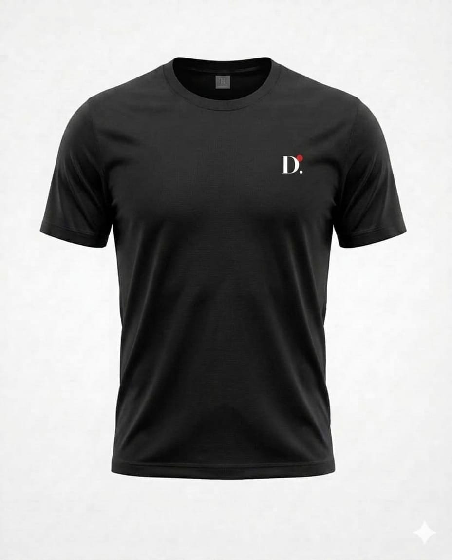 Camiseta Dry Fit Manga Curta Preta D.ORIGAN