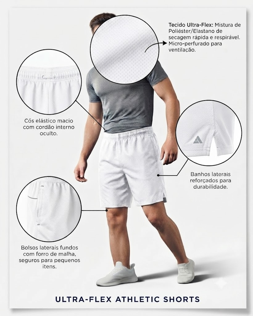 Shorts Tactel Unissex– Branco