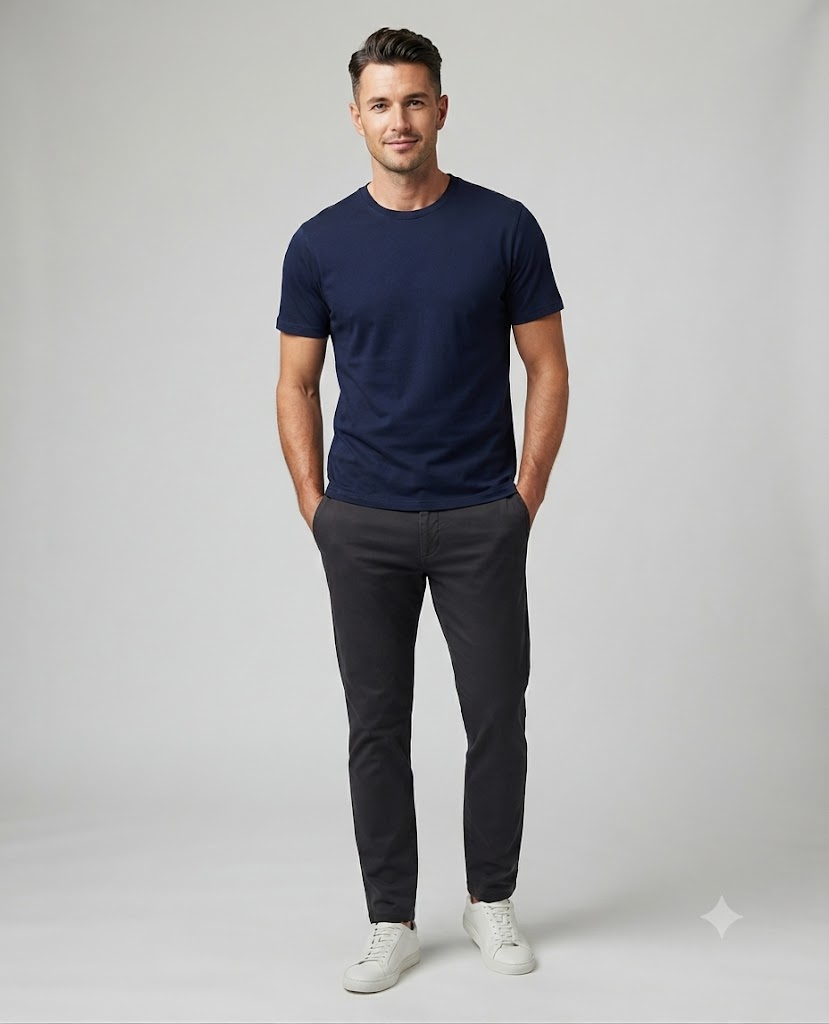 Camiseta Dry Fit Manga Curta Azul Marinho