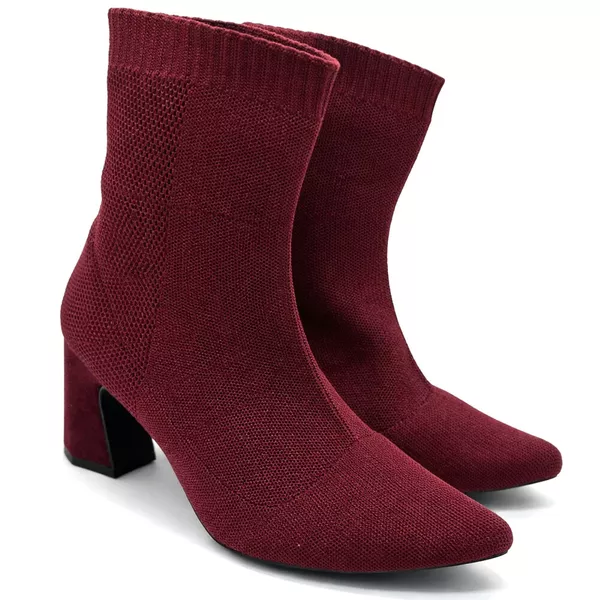 Bota Cano Baixo Salto Grosso Meia 184000