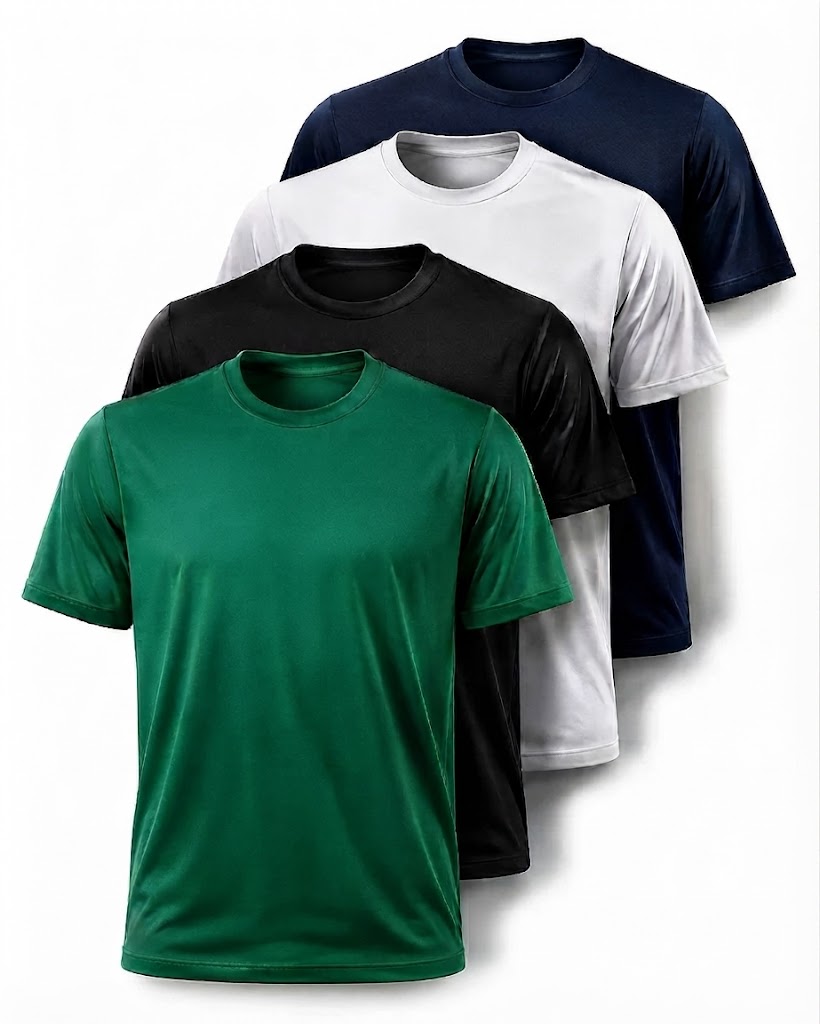 Kit 4 Camisetas Básicas Premium Dry Fit – Performance e Estilo para o Seu Dia a Dia