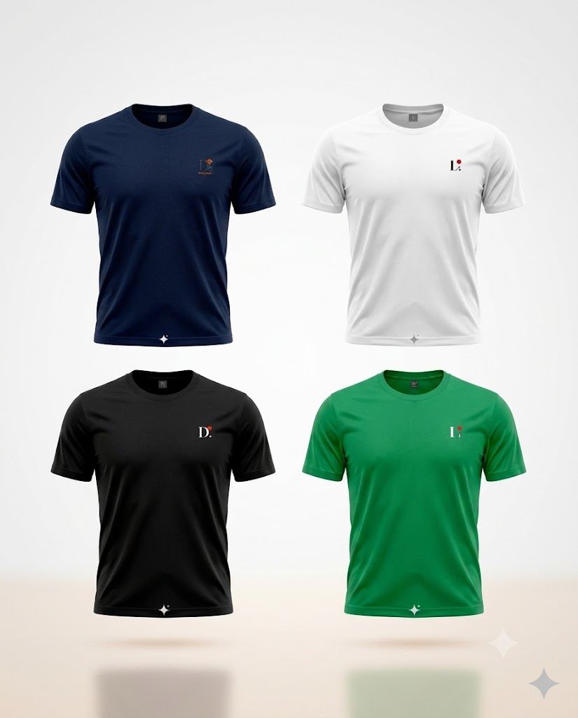 Kit 4 Camisetas Básicas Premium Dry Fit - Cores Clássicas