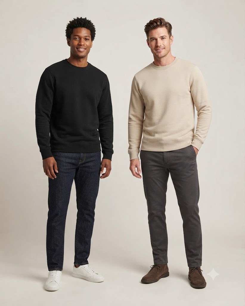 Kit 2 Moletons Careca Premium – Off-White & Preto Absoluto