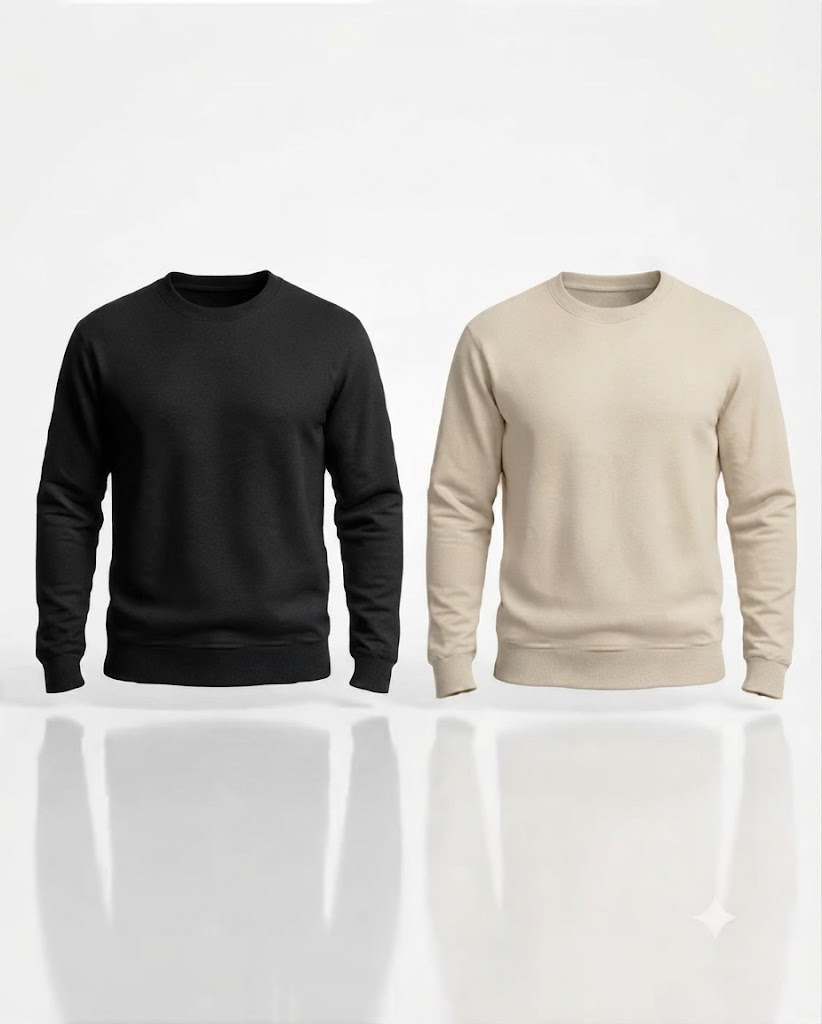 Kit 2 Moletons Careca Premium – Off-White & Preto Absoluto