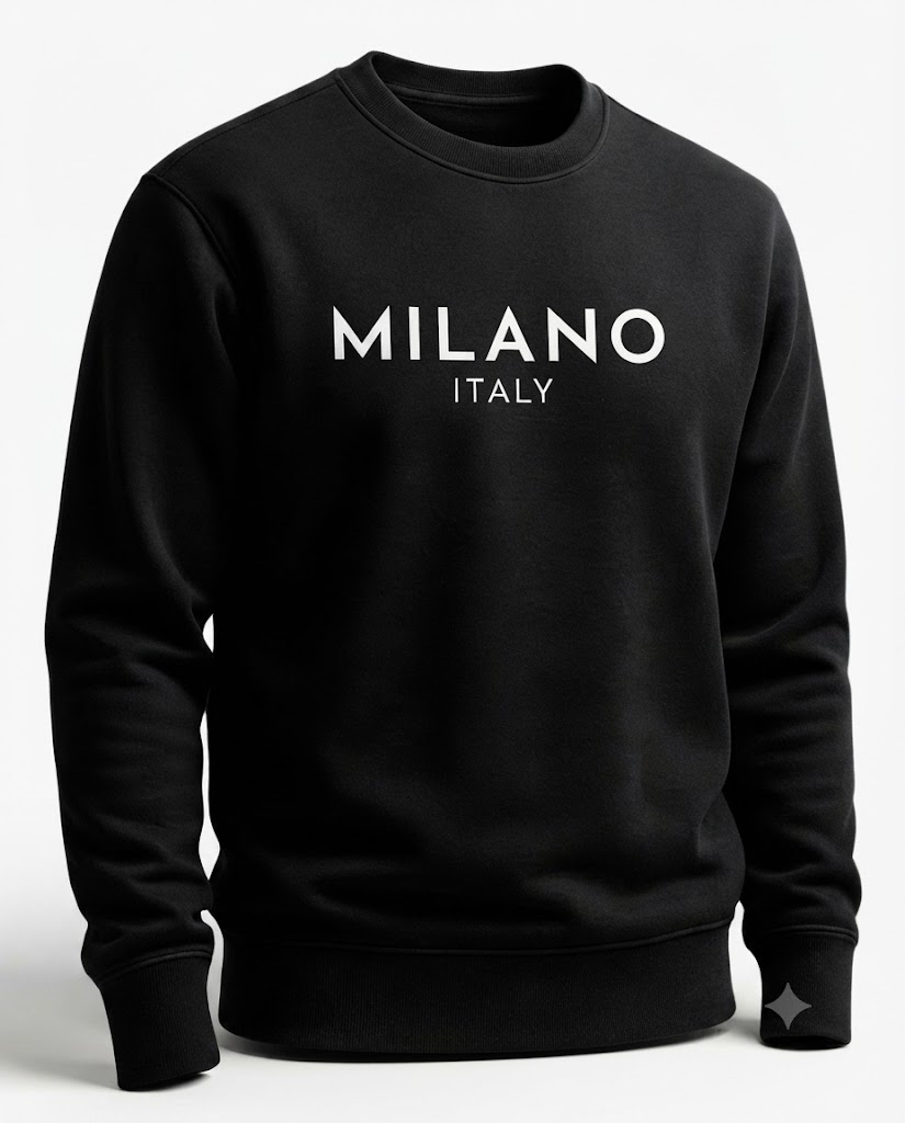 Moletom Careca Essential Preto Milano Italy