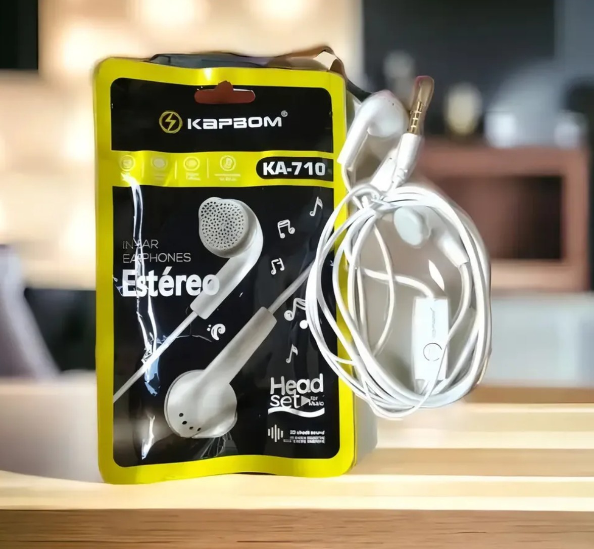 Fone De Ouvido In-ear Kapbom Ka-710 Branco Super Bass