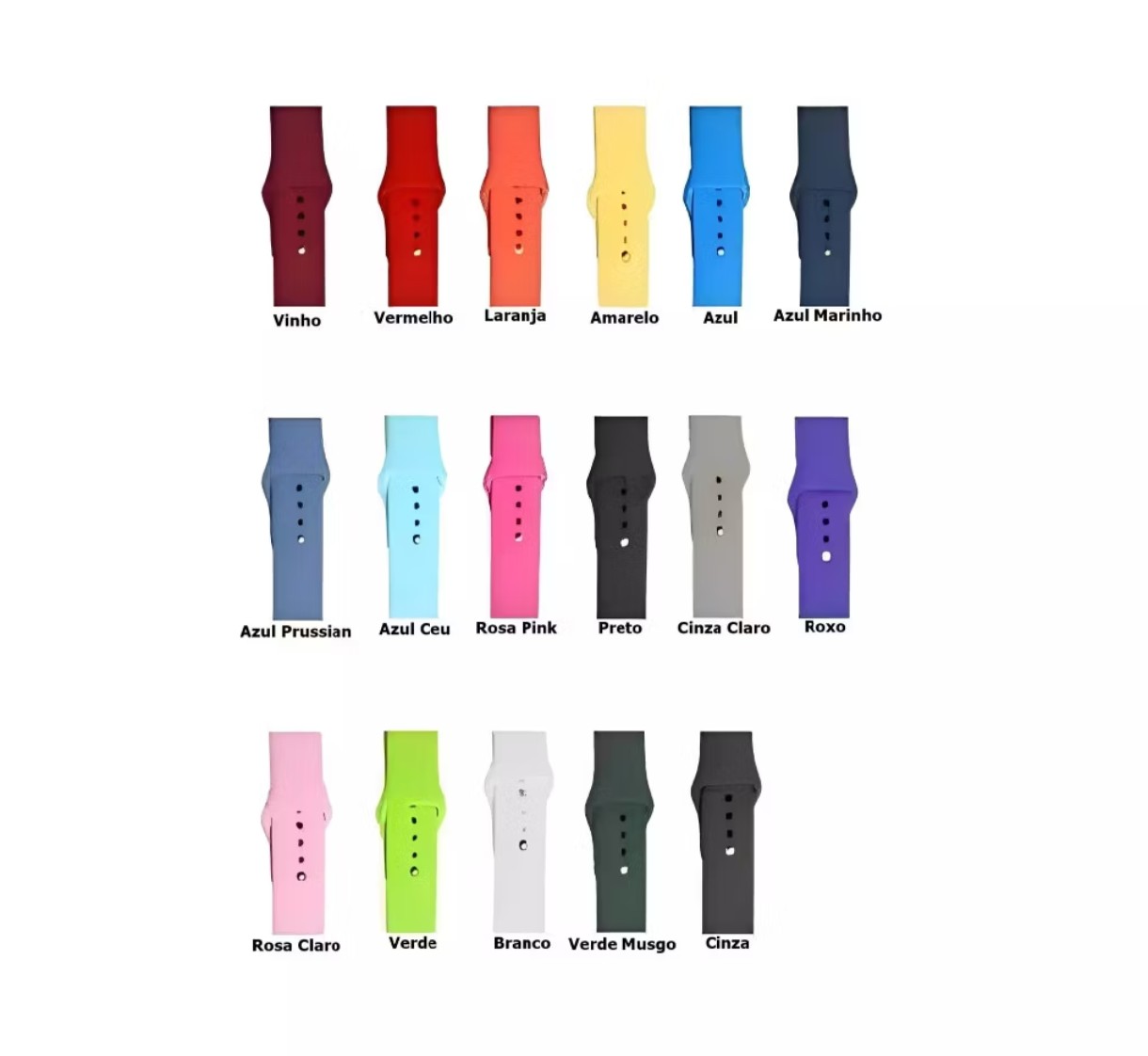 Pulseira Silicone Para Smartwatch 42 44 45 47 49mm Fecho Pino Confortável e Resistente