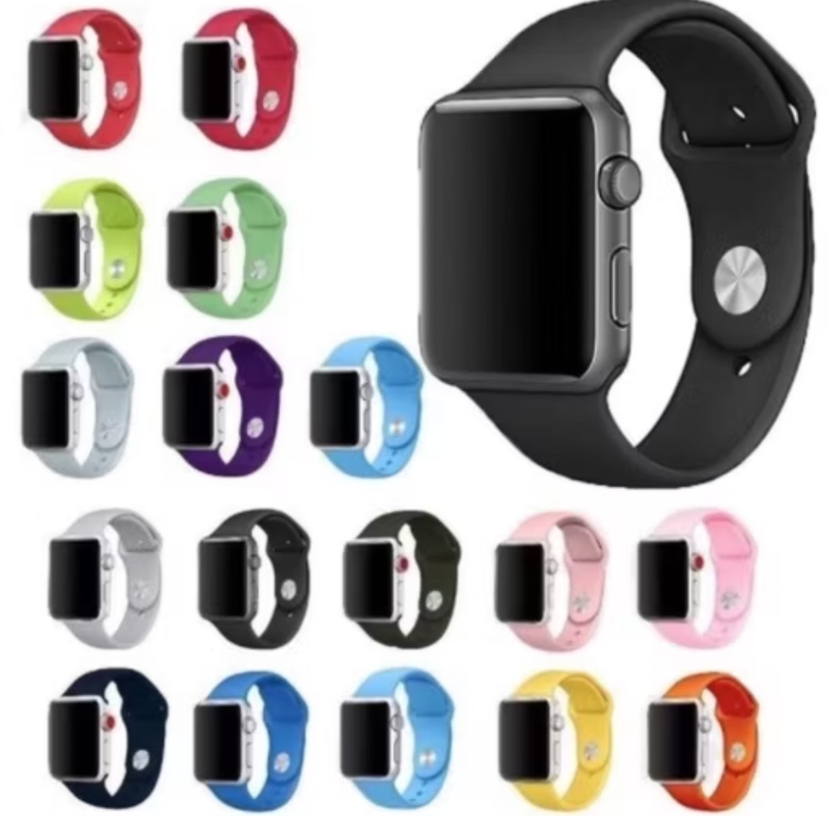 Pulseira Silicone Para Smartwatch 42 44 45 47 49mm Fecho Pino Confortável e Resistente
