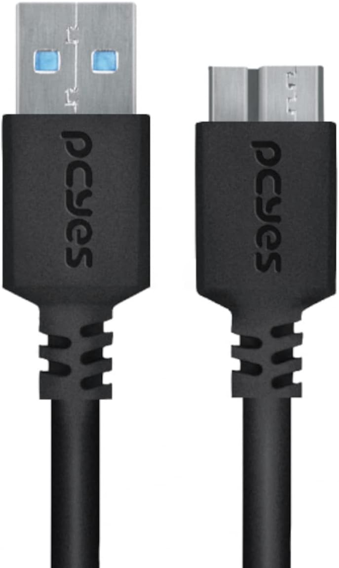 CABO PARA HD EXTERNO USB A 3.0 MACHO PARA MICRO USB B 3.0 (10 PINOS) MACHO 28AWG PURO COBRE 5 METROS - PUAMCM3-5, PCYES