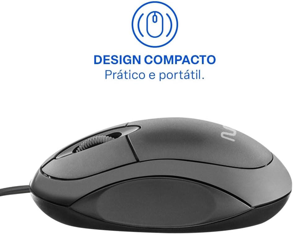 Mouse com Fio Multi Classic Box USB 1200 DPI com Design Compacto e Cabo de 1,2m – Preto MO300 Visite a loja Multilaser