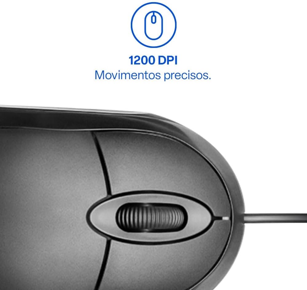 Mouse com Fio Multi Classic Box USB 1200 DPI com Design Compacto e Cabo de 1,2m – Preto MO300 Visite a loja Multilaser