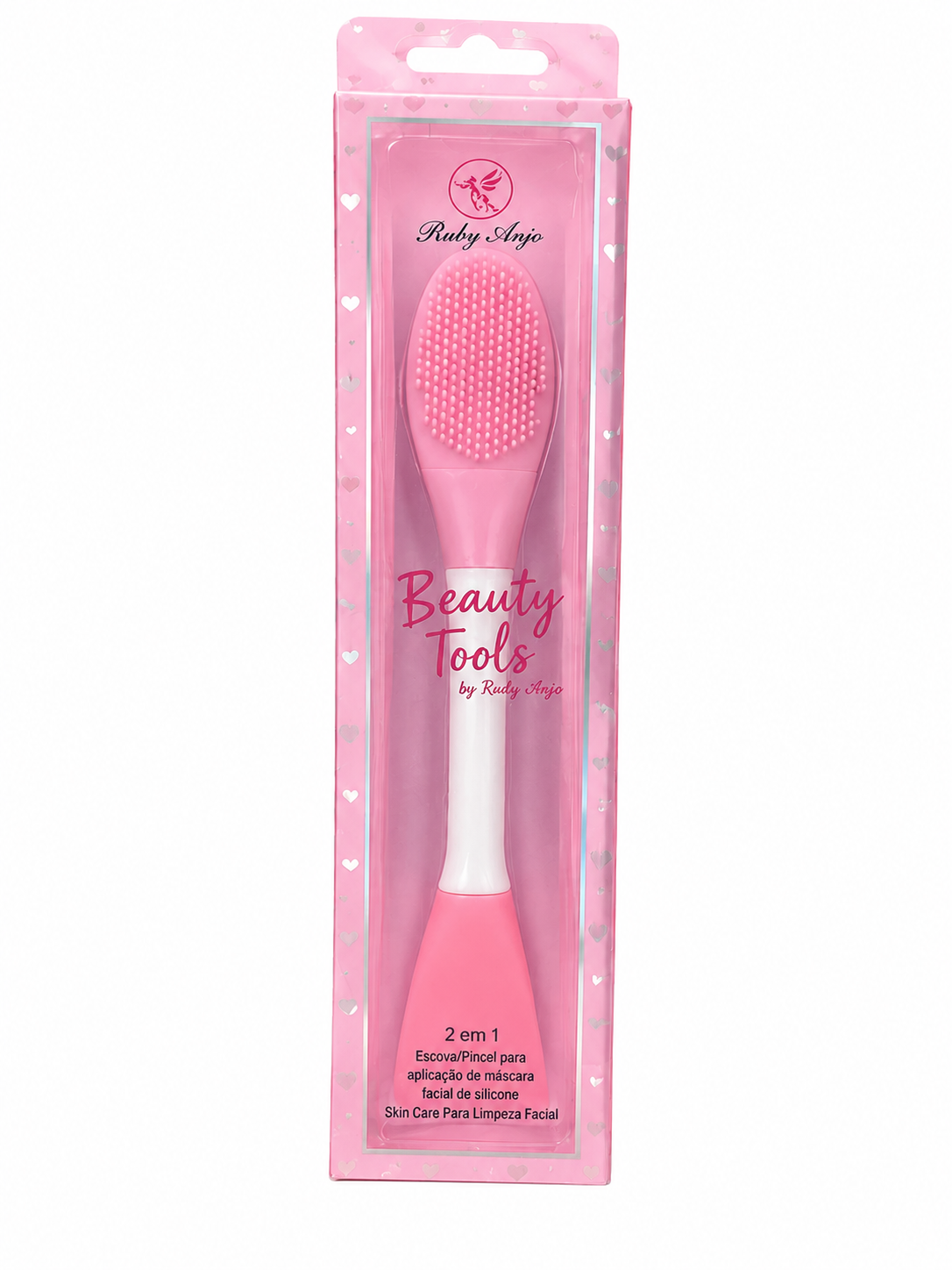 Escova/Pincel de Silicone 2 em 1 para Aplicação de Máscara Facial – Ruby Anjo