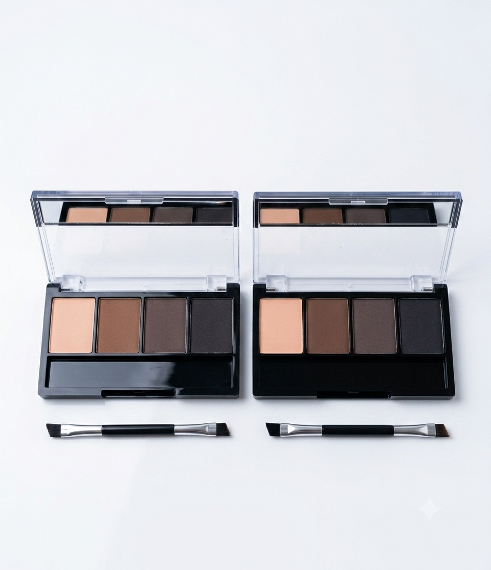Paleta de Sombras para Sobrancelha com Primer Fixador e Pincel Duo