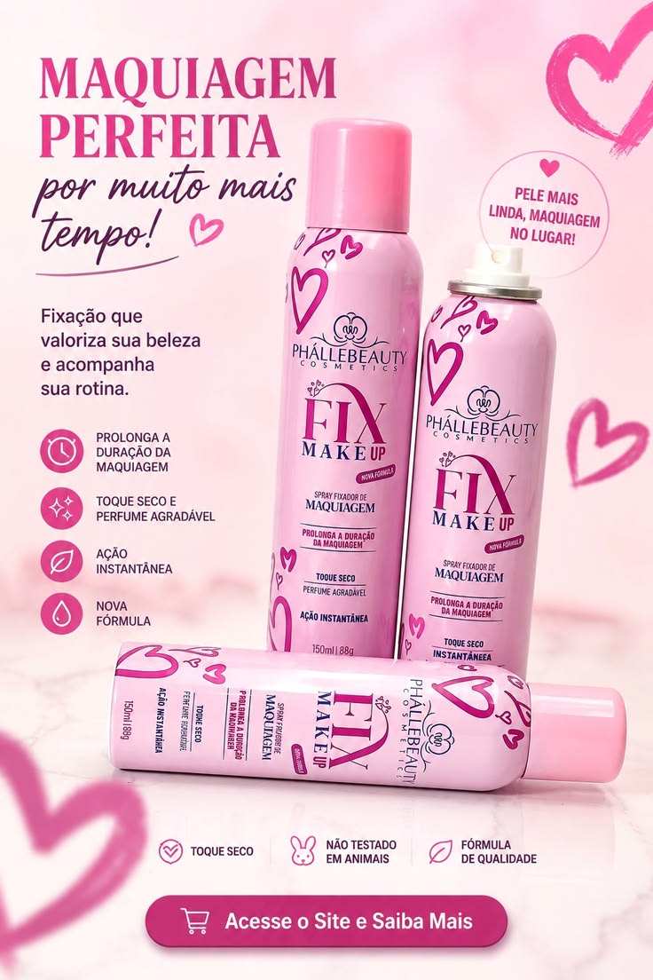 Spray Fixador de Maquiagem Fix Make Up – Phállebeauty Cosmetics (150ml / 88g)