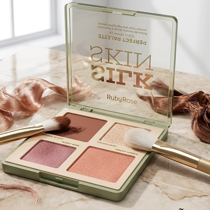Paleta de Contorno, Blush e Iluminador Silk Skin Perfect Palette – Ruby Rose