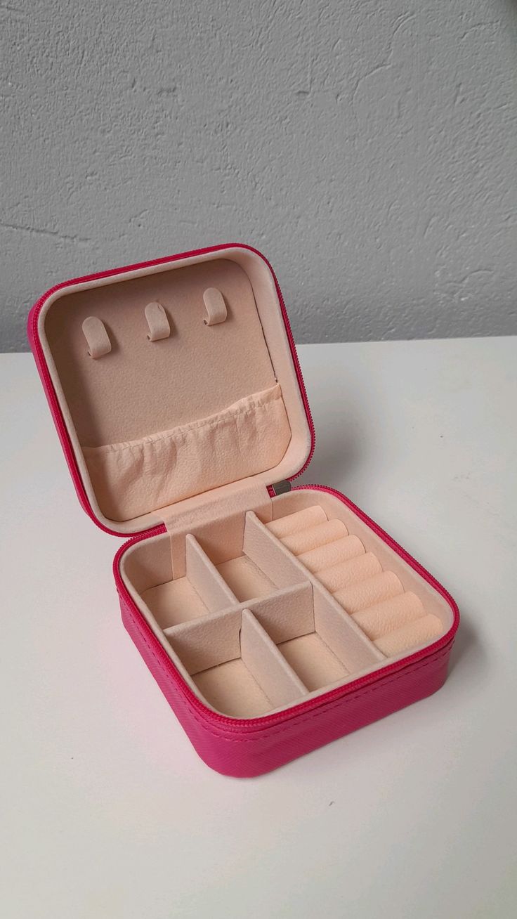 Mini Porta-Jóias Portátil de Viagem com Fechamento em Zíper