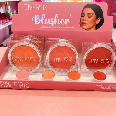 Blush Compacto Blusher Femme Paris (Acabamento Aveludado e Duradouro)