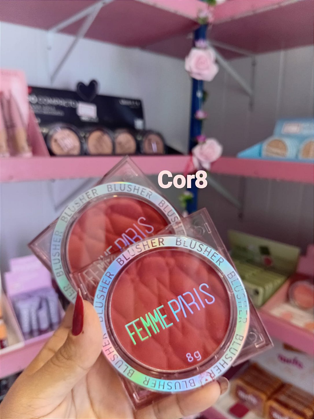 Blush Compacto Blusher Femme Paris (Acabamento Aveludado e Duradouro)