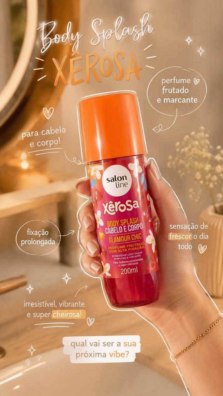Body Splash Cabelo e Corpo Salon Line Xêrosa Glamour Chic (200ml)