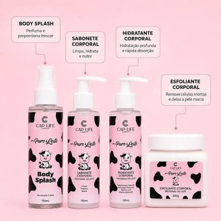 Kit Corporal Puro Leite Cap Life – Cuidado Completo, Hidratação e Fragrância Aconchegante