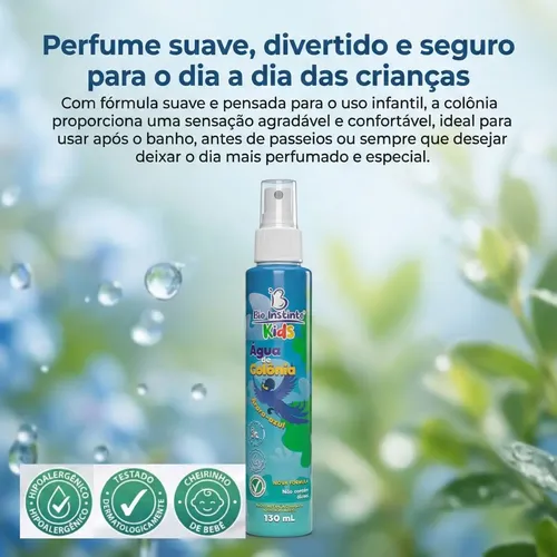 Água de Colônia Infantil Arara-Azul Bio Instinto Kids 130ml – Perfume Suave, Divertido e Seguro para o Dia a Dia!