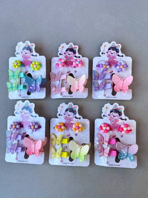 Kit de Acessórios de Cabelo Infantil com Ganchos e Elásticos