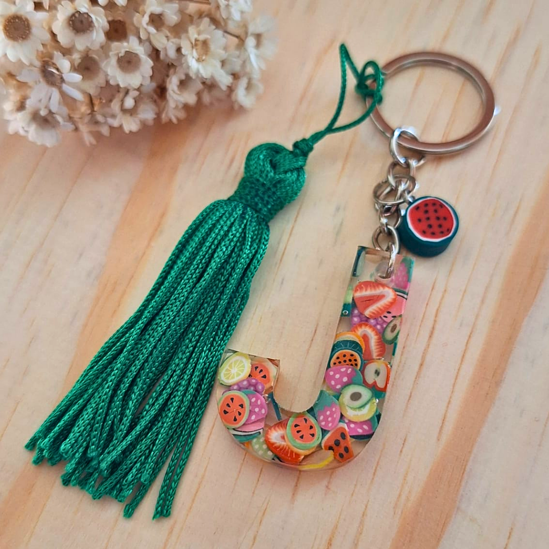 Chaveiro Letra - Frutinhas - Personalizado
