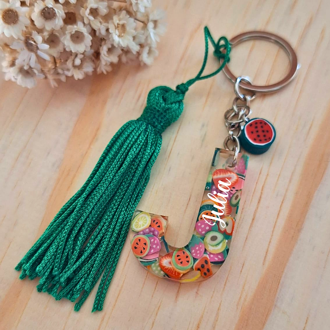 Chaveiro Letra - Frutinhas - Personalizado