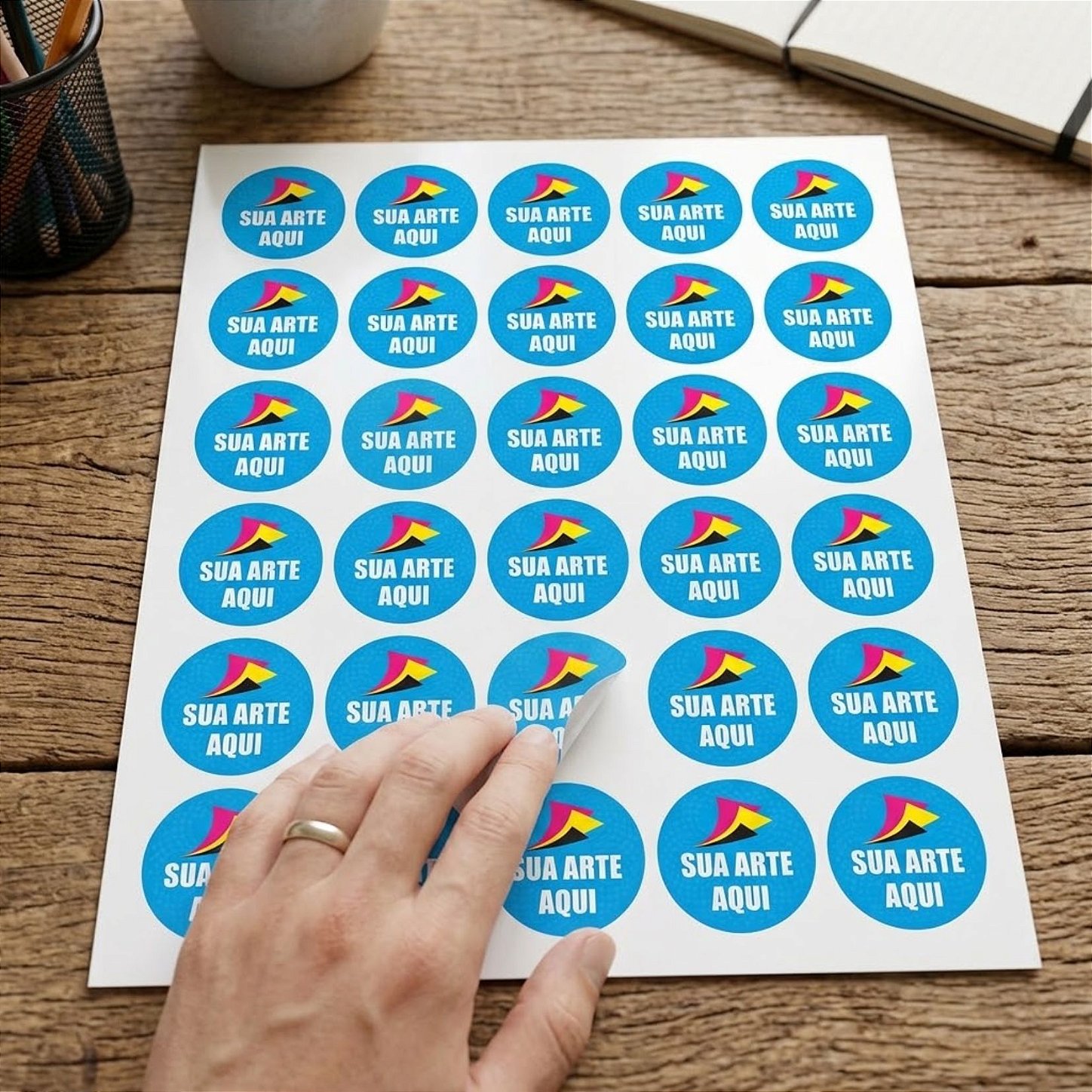 CARTELA DE ADESIVOS 5 CM - 40 UNIDADES